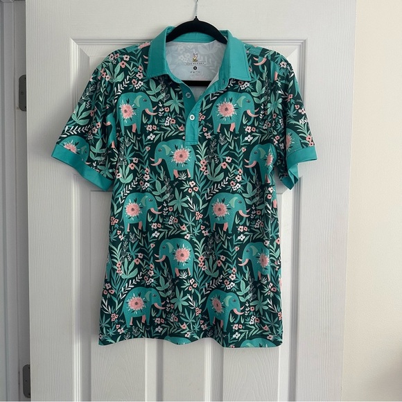 Size S Rolo Golf Men's Elephant in the Room Short Sleeve Golf Polo - Picture 2 of 6